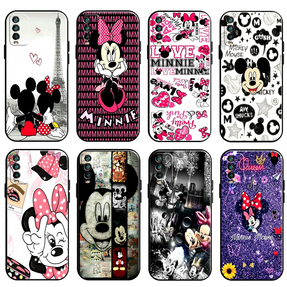 

Cartoon Minnie Mickey Mouse Phone Case For Xiaomi Redmi Note 10 10S 10T 9 9S 9T 5G Redmi 10 9 9T 9A 9C Back TPU Carcasa Black