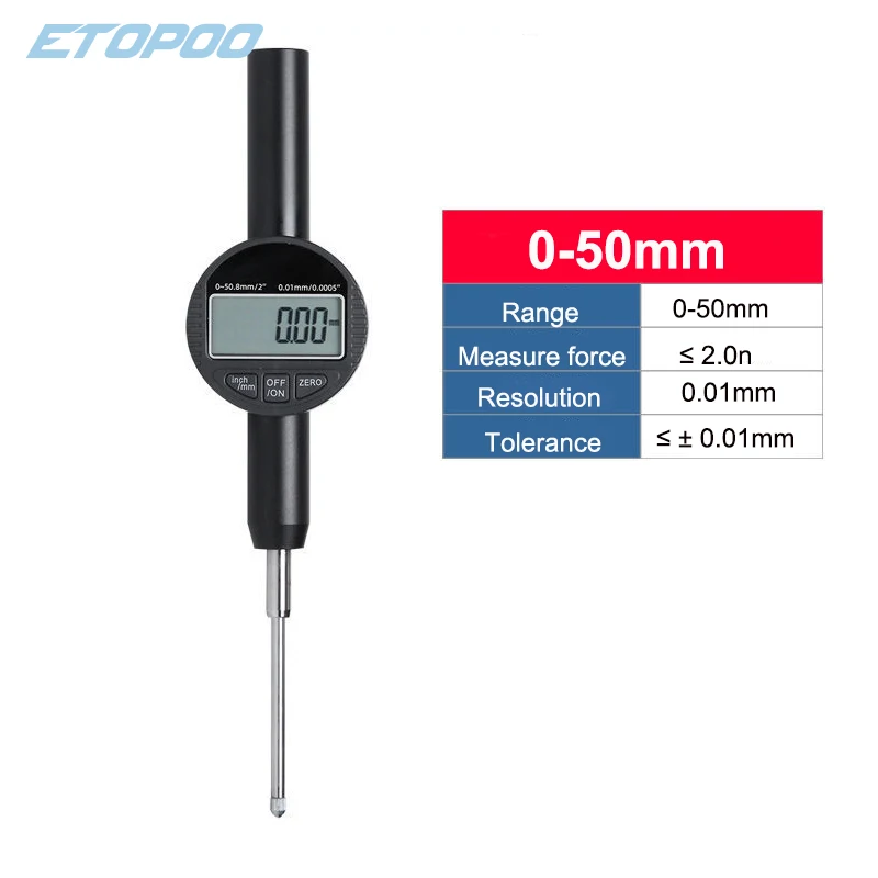 

ETOPOO Цифровой индикатор измерений 0-50/0-100 мм