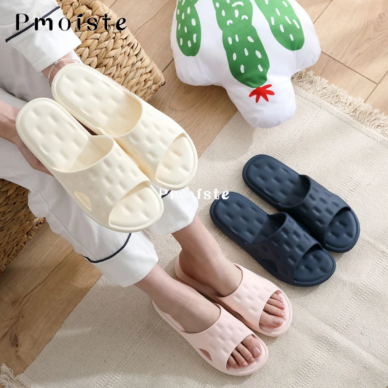 Indoor Slippers Summer Family Simplicity Solid Color EVA Slippers Non-slip Waterproof Lightweight Bathroom Slippers for Couple