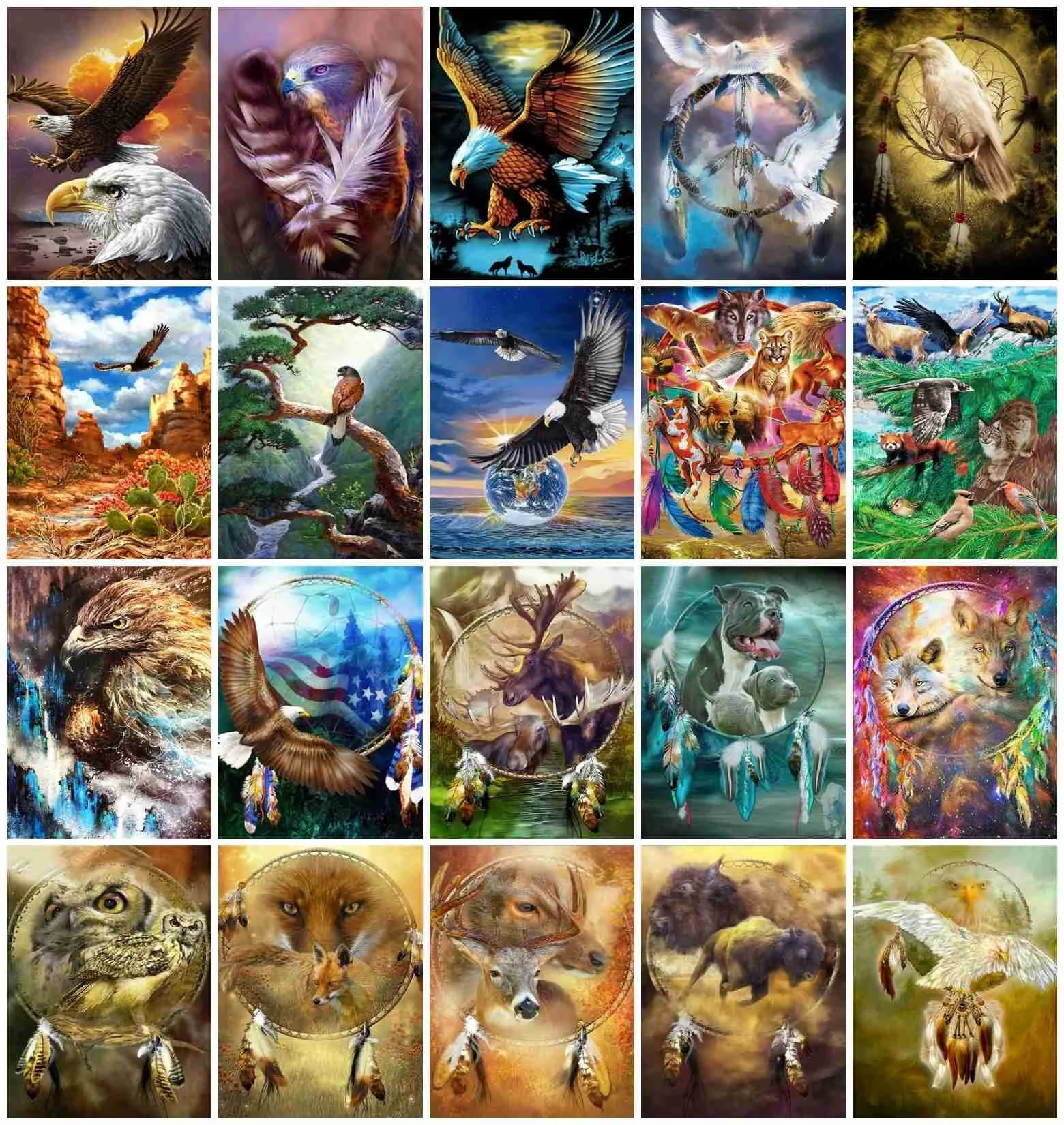 

AZQSD Painting By Numbers Eagle Handpainted Kits On Canvas Picture By Numbers Home Decoration Diy Crafts Wall Art Diy