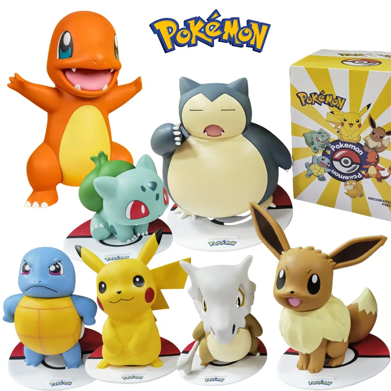 

Pokemon Anime Figure 25cm GK Pikachu Cubone Eevee Charmander Bulbasaur Snorlax Pocket Monster Toys Figures Model Kids Xmas Gifts