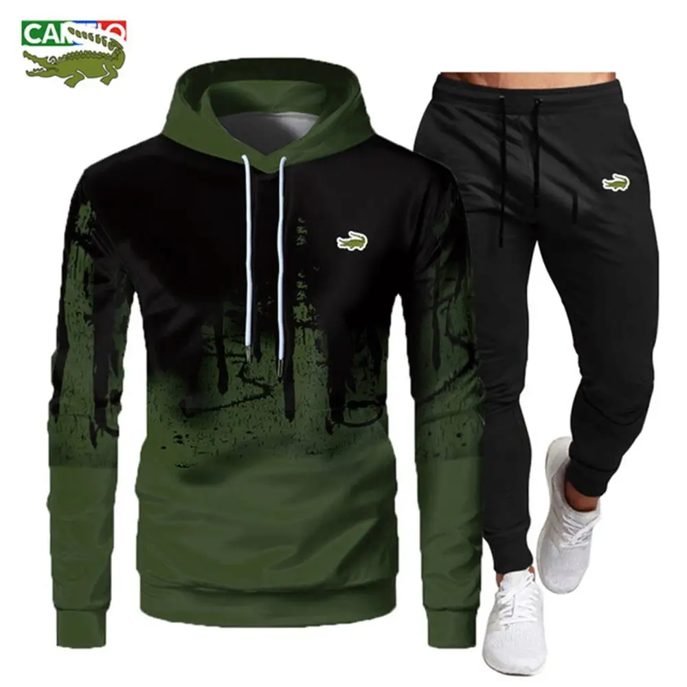 

2023 New Sportswear Casual Hoodie Set Street Sportswear Spring Men's Jacket+Pants Two Piece Set