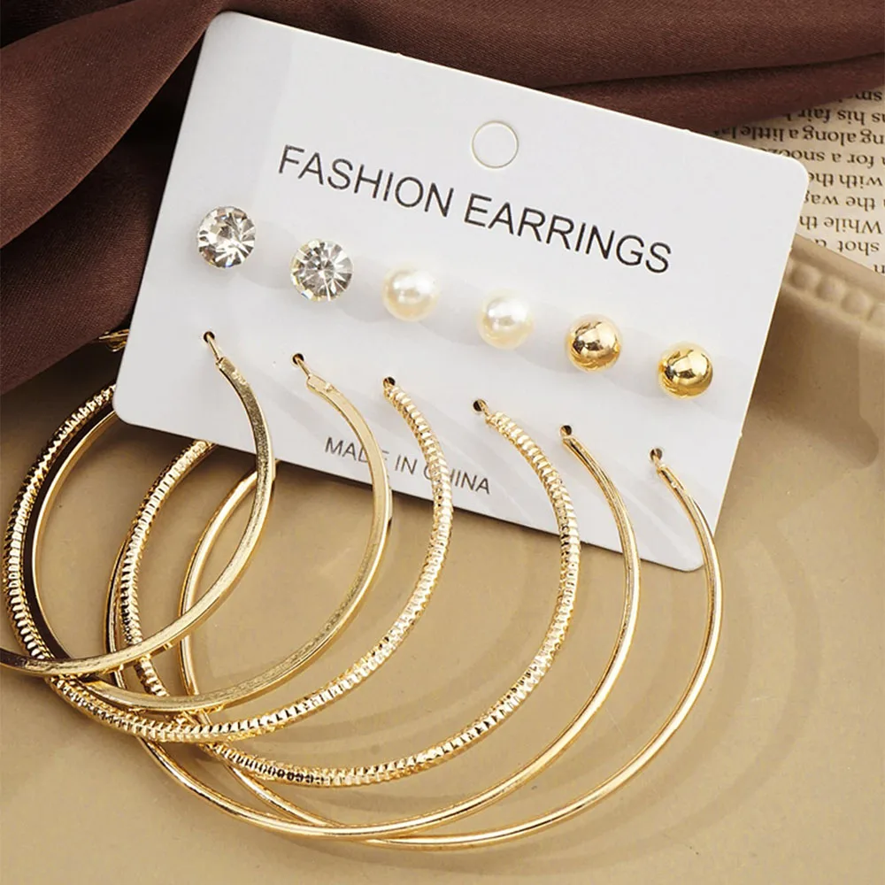 Модные серьги-гвоздики с искусственным жемчугом комплект из 12 предметов