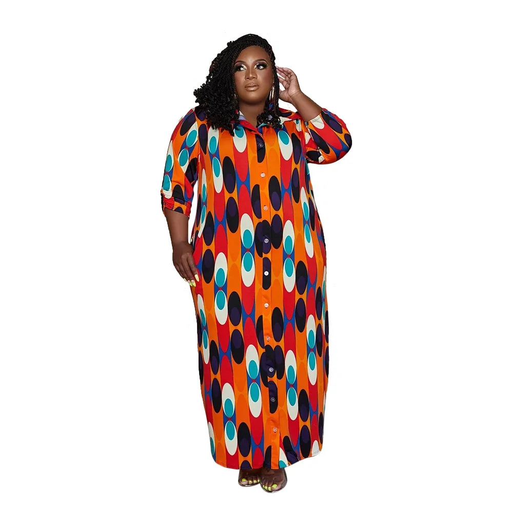 

Длинные Платья-макси для женщин, летние свободные винтажные Ретро платья-рубашки с принтом в стиле бохо, платья, элегантный сарафан