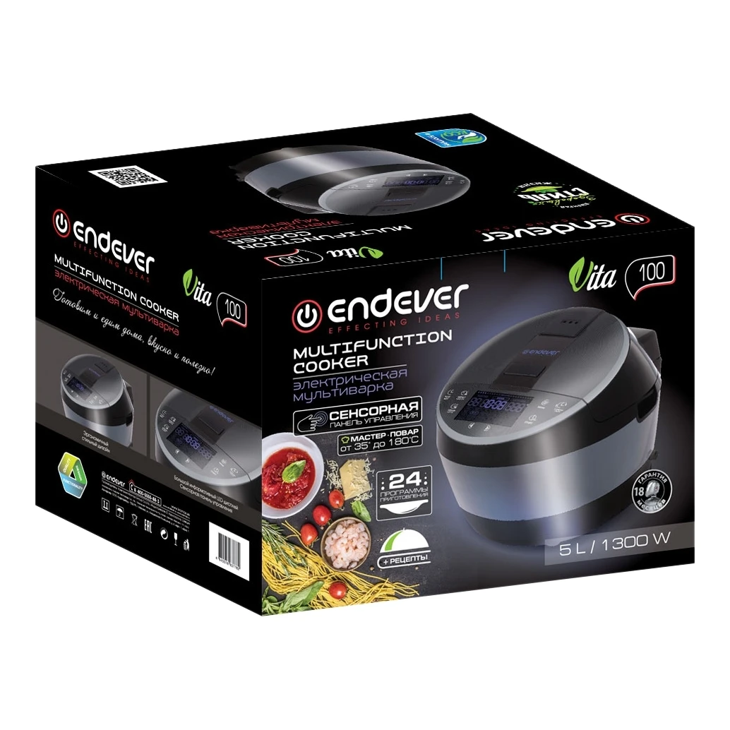 Мультиварка Endever Vita 100 (Мощность 1300 Вт 24 программы температура приготовления