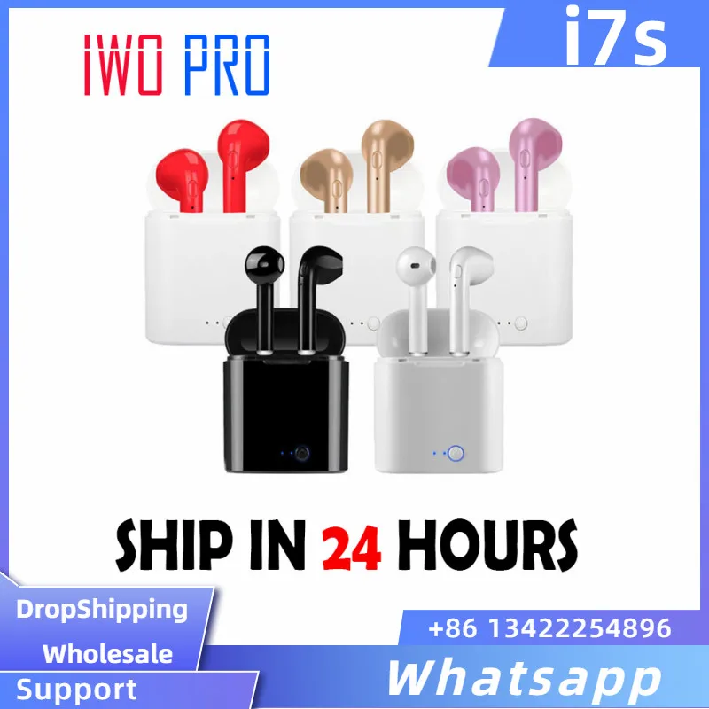 

i7s Tws Wireless Headphones Bluetooth Earphones Handsfree in ear Sports Headset with Charging Box Mic For Huawei Xiaomi