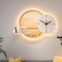 Led Light Wall Watch Kids Room Modern Silent Stylish Cute Unusual Wall Clock Free Shipping Girl Saat Furniture Accessories