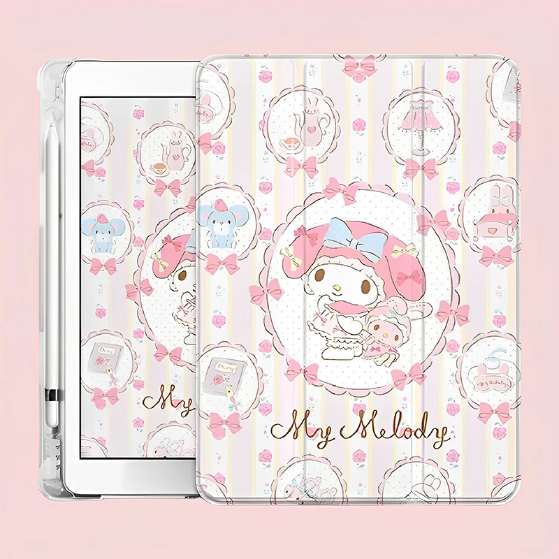 

Sanrio Kawaii My Melody Cartoon Case for IPad 10 Transparent Anti-drop Silicone Soft Case for IPad Pro 10.5 Air 1 2 3 4 5