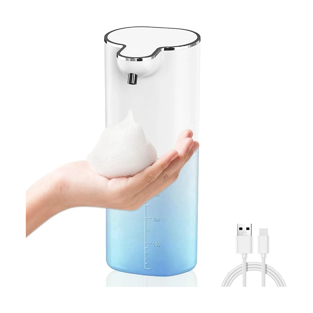 

Automatic Liquid Soap Dispenser, 13.5Oz/400ML Wall Mount Soap Dispenser, USB Rechargeable, Touchless Hand & Dish Soap A
