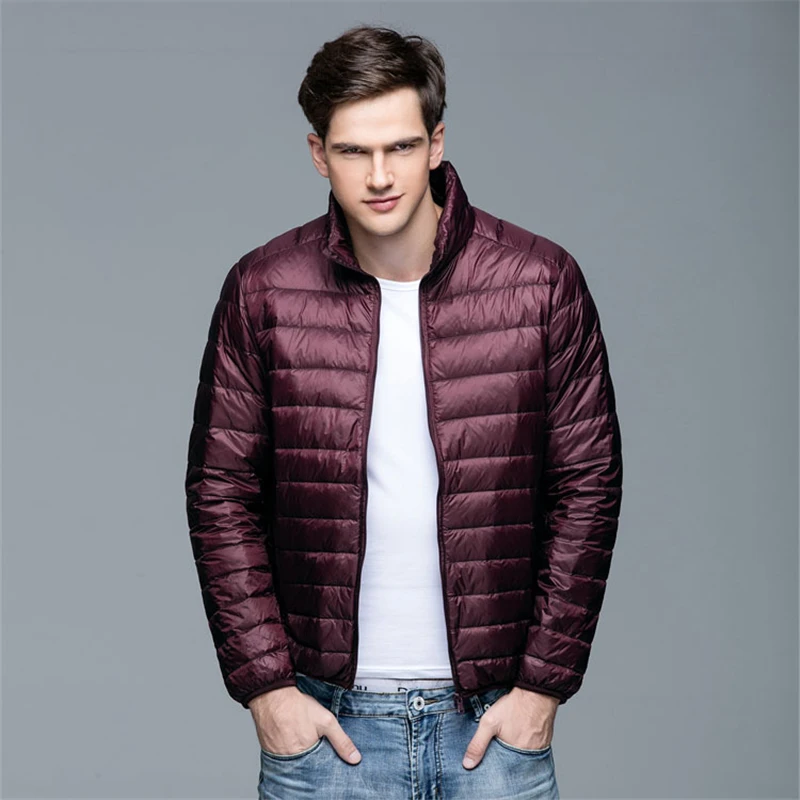 Men's Winter Down Jacket Ultra Light Down Jacket Men Windbreaker Feather Jacket Man Lightweight Portable Warm Coat