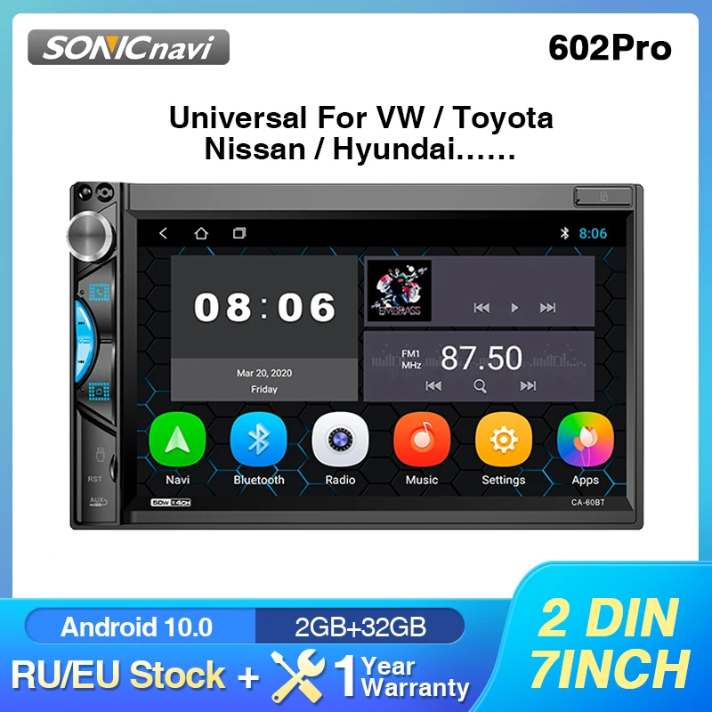 

Автомобильный мультимедийный плеер AKAMATE, универсальная магнитола на Android, с 7 "сенсорным IPS экраном, Bluetooth, 2 Гб ОЗУ, 32 Гб ПЗУ, для Toyota, Nissan, VW