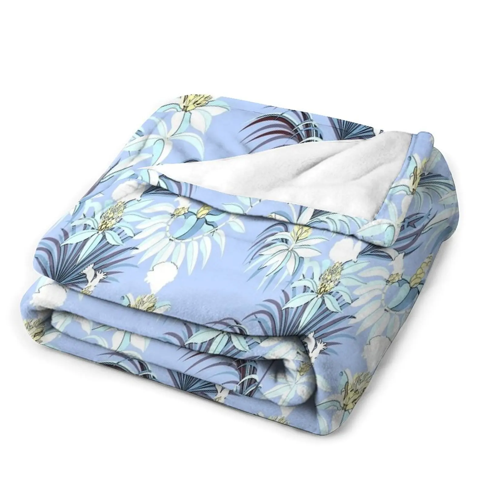 Мягкое декоративное одеяло Jardin Exotique (голубое небо) в клетку модные диваны