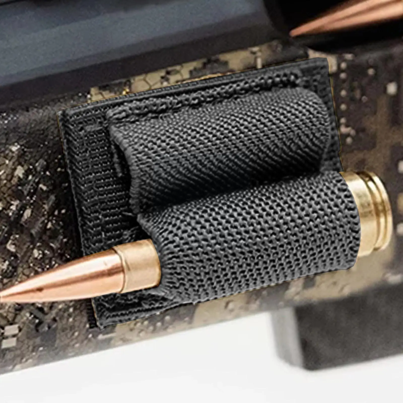 

1.93 X 1.53 In Tactical Adhesive Patch 4-round Ammo Holder 2 Hole Cartridges Sleeve For Rifles Convenient Shooting Bag H9l5