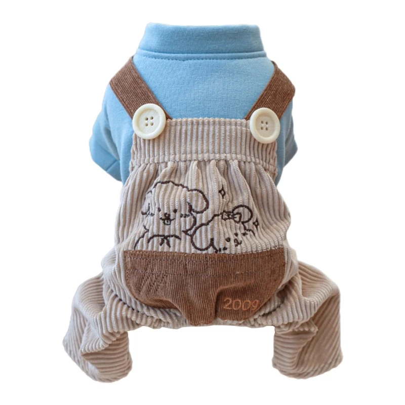 

Lovely Corduroy Jumpsuit for Dog Overall Pets Dogs Clothing Costume Gift for Pet Drop Shipping