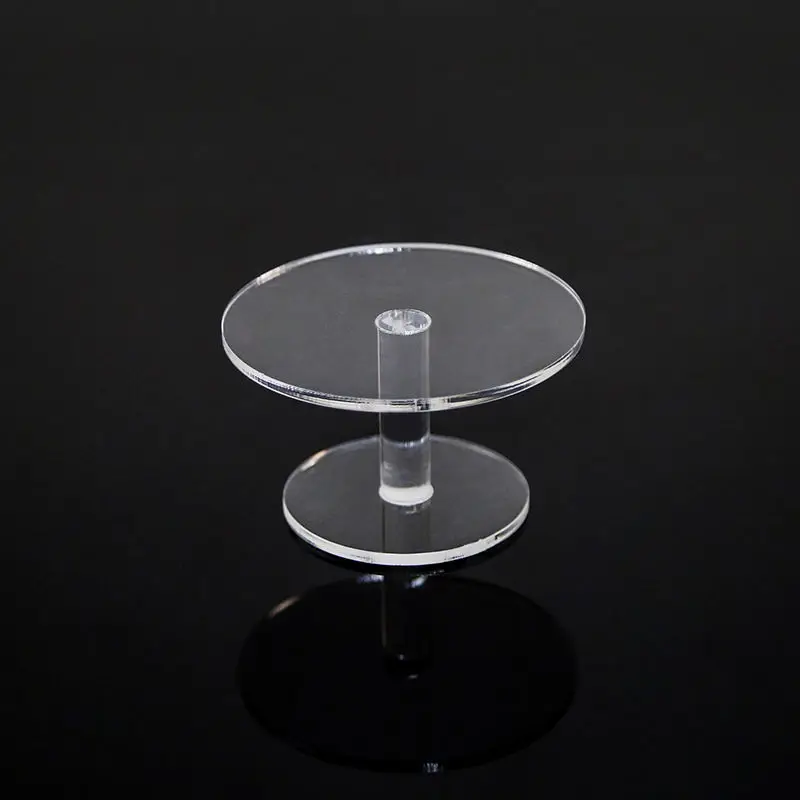 

2 Layers Round Acrylic Transparent Jewelry Display Stand Bracelet Earring Ring Show Rack Small Cupcake Toys Dolls Holder