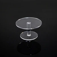 2 layers round acrylic transparent jewelry display stand bracelet earring ring show rack small cupcake toys dolls holder