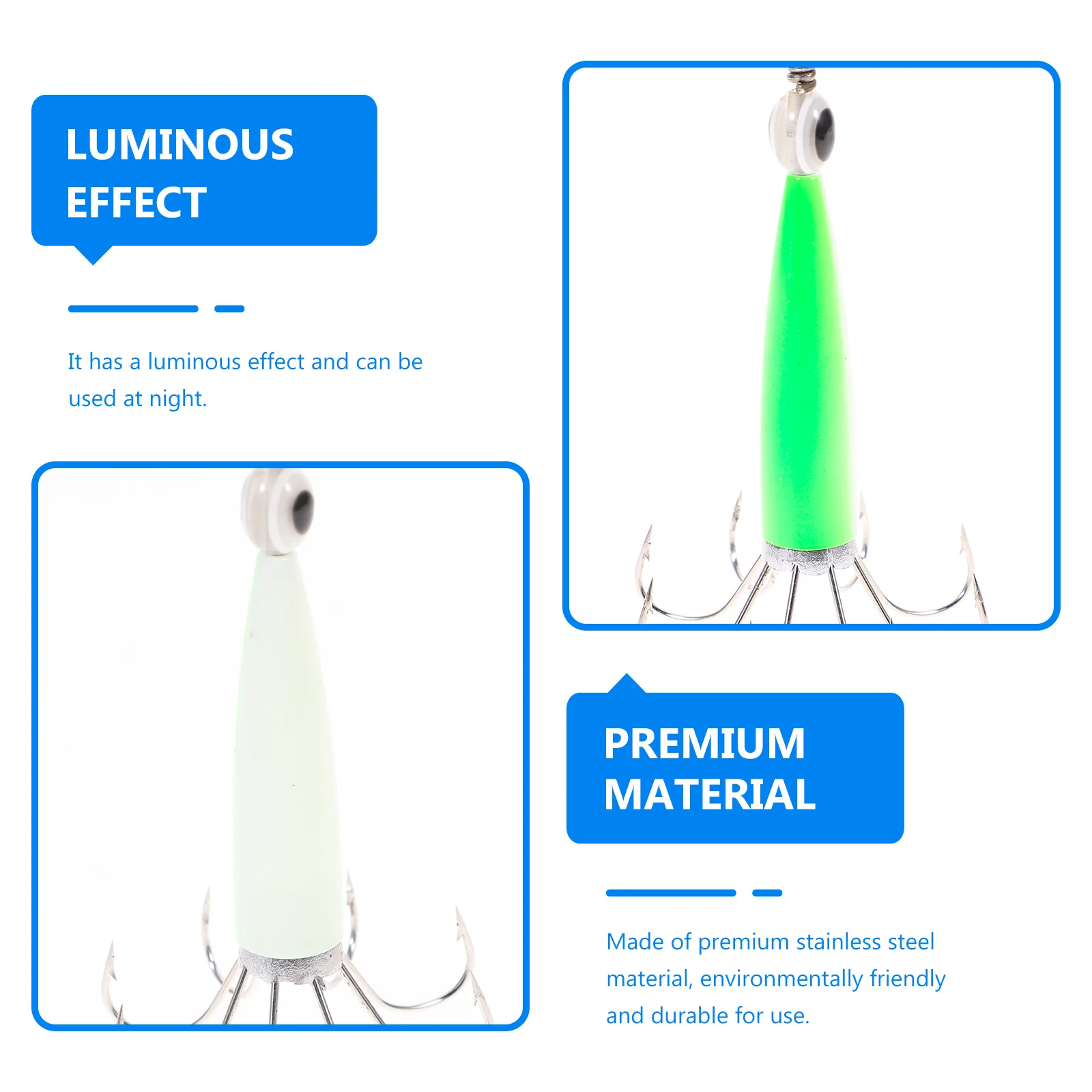 Крючок для осьминога кальмара рыболовные приманки светящиеся флуоресцентные