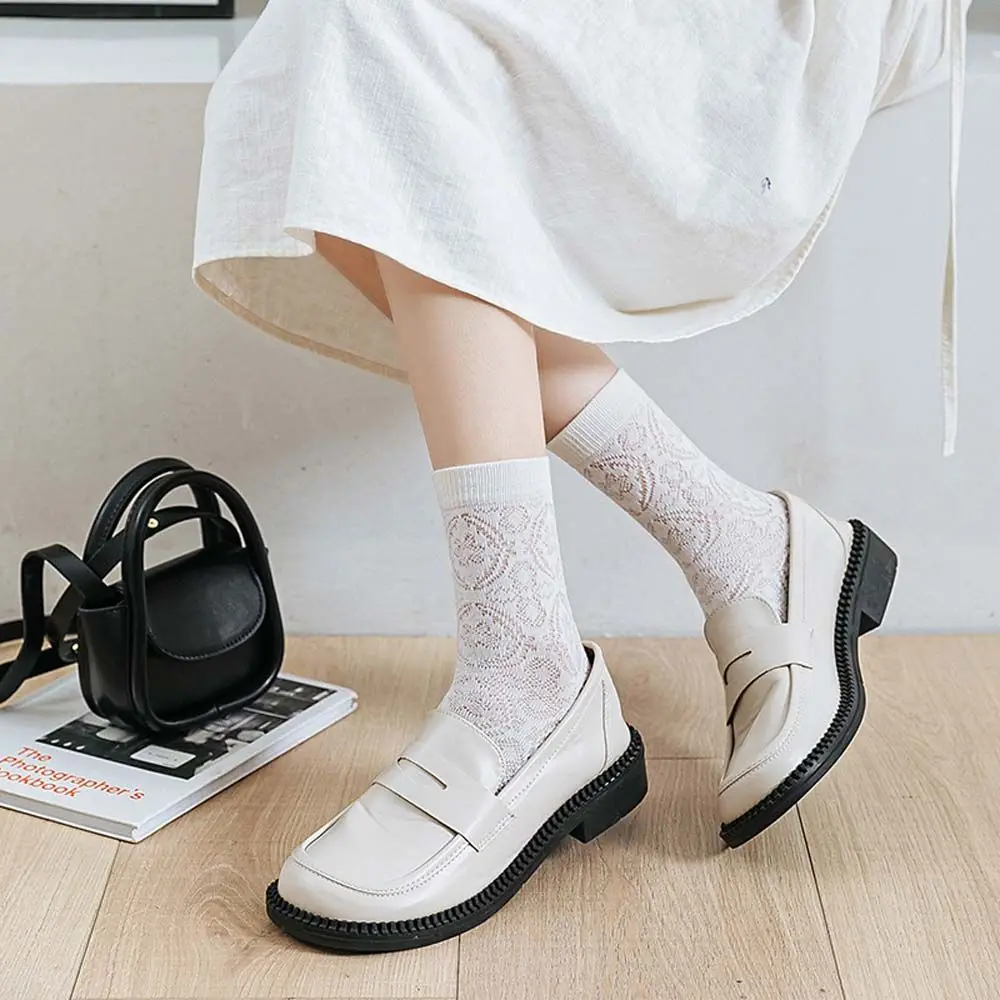 Японские дышащие сетчатые женские носки студенческие необычные маленькие милые