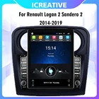 Автомобильный мультимедийный плеер Carplay, 4G, 2 Din, экран 9,7 дюйма Tesla, Android, для Renault Logan 2 Sandero 2 2014 -2019, GPS-навигатор