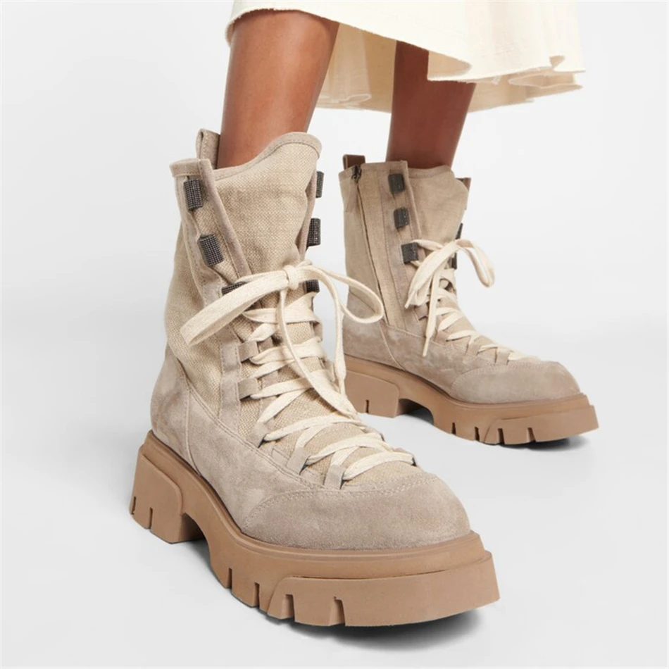 

BC Motorcycle Ankle Boots Women Calmskin Leather Martin Boots With Strap And Side Zipper Luxury Designer 2023 New Platform Shoes