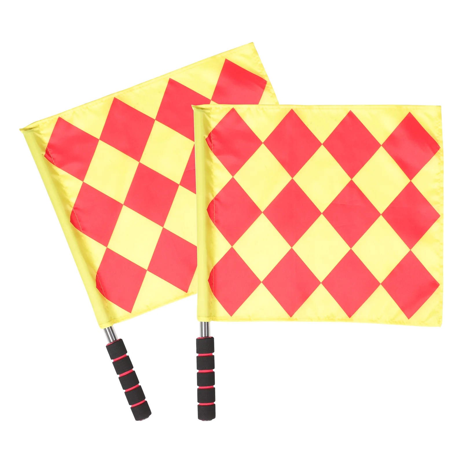 

2 Pcs Football Referee Flag Commanding Waving For Racing Conducting Orange Warning Flags Hand Signal Soccer Traffic Banner