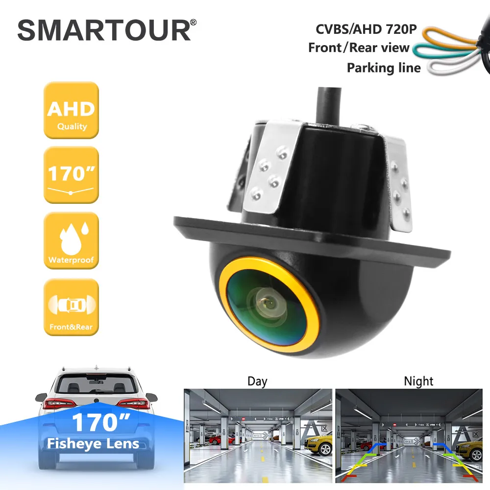 SMARTOUR CCD NTSC HD ночного видения высокой четкости 170 °   Объектив «рыбий глаз» для автомобиля, обратная резервная камера заднего вида, 3-кратная камера управления, автомобиль