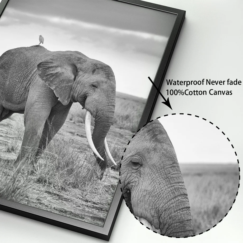 Настенная Картина на холсте со слоном львом лилия кокосовое дерево монстеры