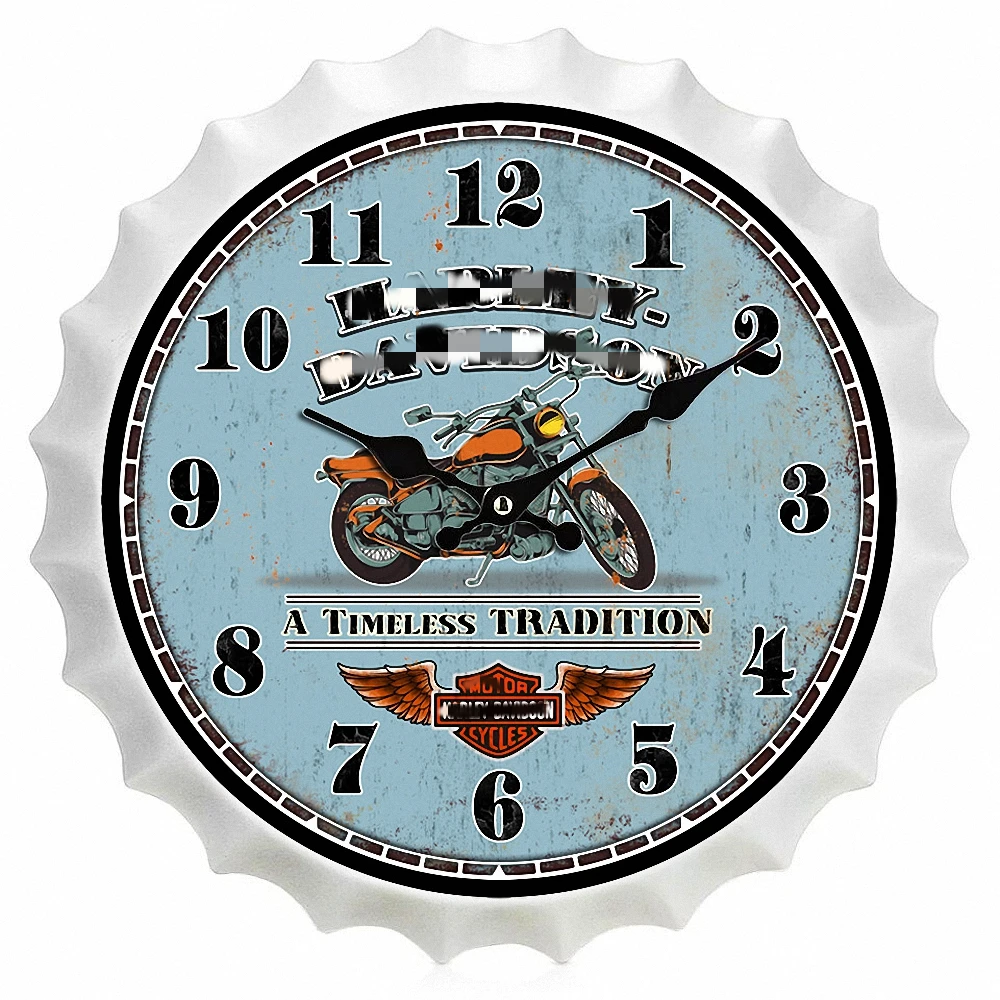 

Indoor Wall Clock Hanging RetroSilent Non-Ticking Battery Powered Metal Painting Vintage Garden Coffee Bar Decor Round Station 2