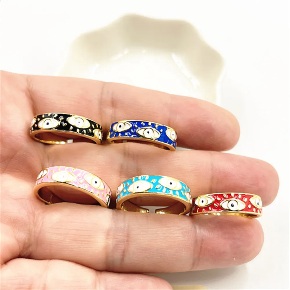 WANGAIYAO new fashion Drop oil Demon Eye Open ring Copper co
