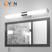 modern stainless steel mirror headlight led bathroom wall light toilet tubular corridor aisle painting front mirror light