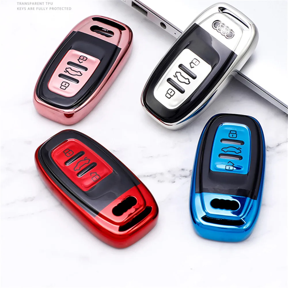 ТПУ чехол для автомобильного смарт-ключа сумка защитный держатель брелок Audi A4 S4 B7