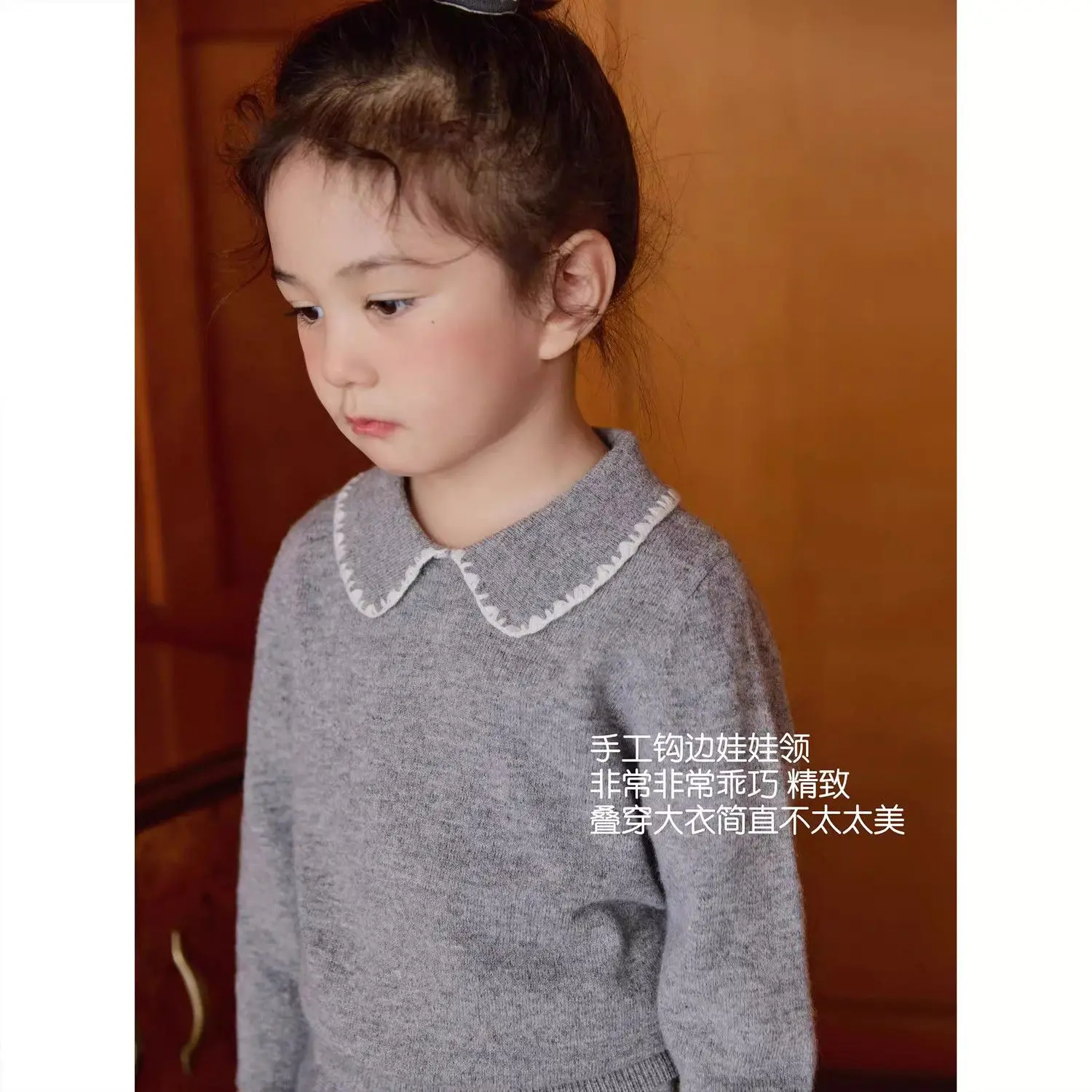 Корейская повседневная детская одежда вязаный костюм для девочек осень-зима 2023