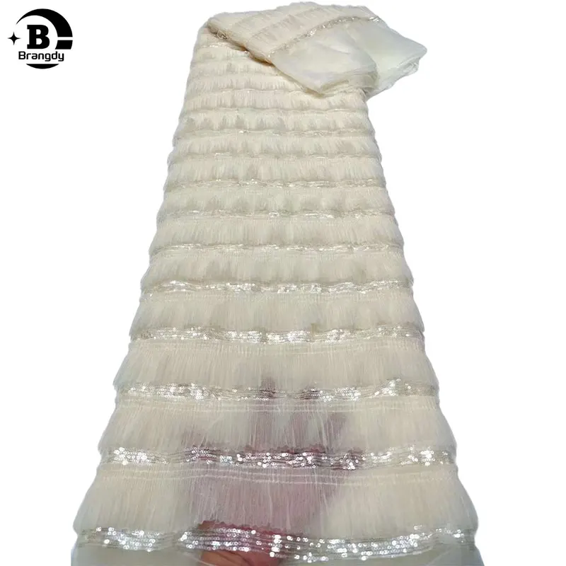 Кружевная ткань с блестками 2024 Высококачественная нигерийская французская