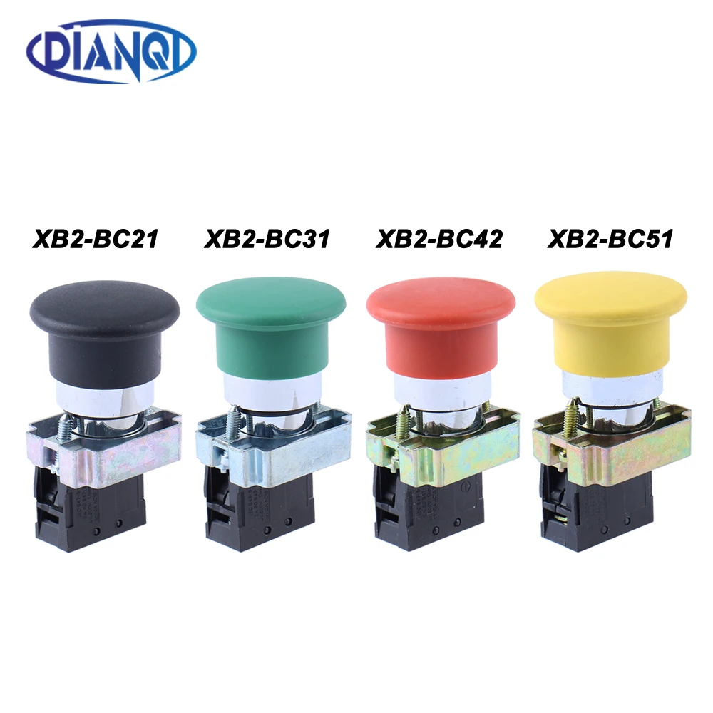 Кнопочный переключатель в виде грибчатой головки диаметром 40 мм