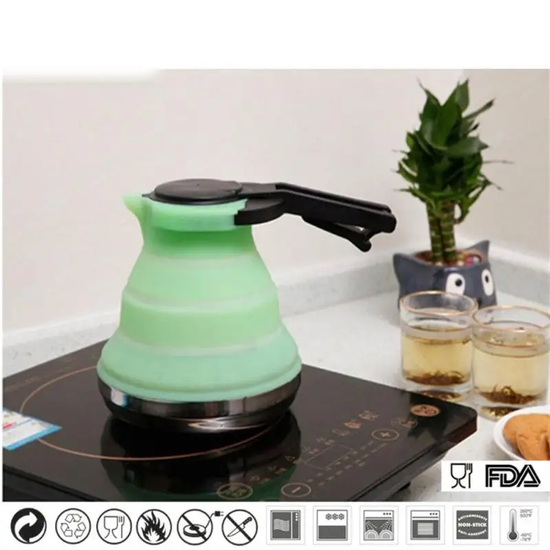 

Складной и портативный чайник, силиконовый чайник, походный складной чайник из нержавеющей стали