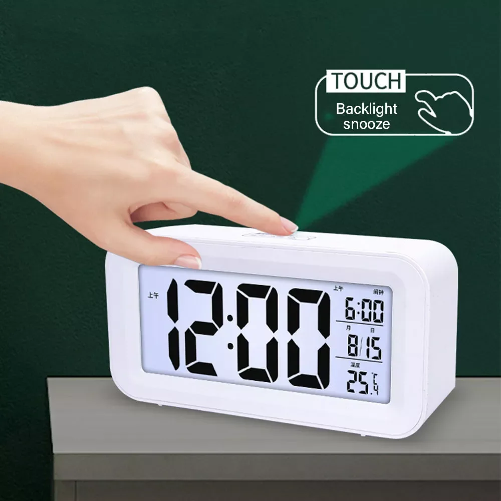 

Silent Smart Alarm Clock Electronic Watch Desk Digital Bedroom Decoration Table And Accessory Hour Led Awakening Light Consumer