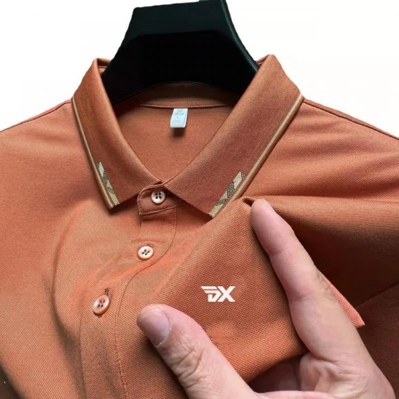 Golf Men's New Ice Silk Polo Shirt Summer Slim Fit Business Short Sleeve T-shirt Men's Fashion Sports Polo Shirt Top