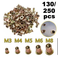 130190250pcs m3 m4 m5 m6 m8 rivet nuts zinc plated rivet nut threaded rivnut insert bolts and nuts hardware kit