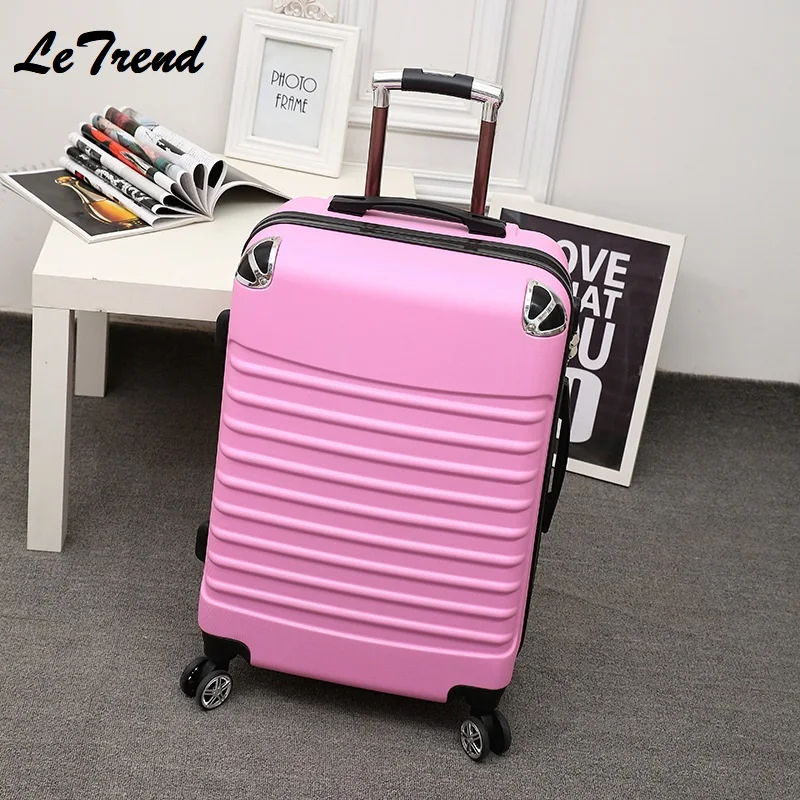 

Trolley Women Travel Bag Letrend Spinner Vintage Rolling Luggage Cabin Suitcases Wheel 24/26 inch Retro Trunk S14930-S14940 C1