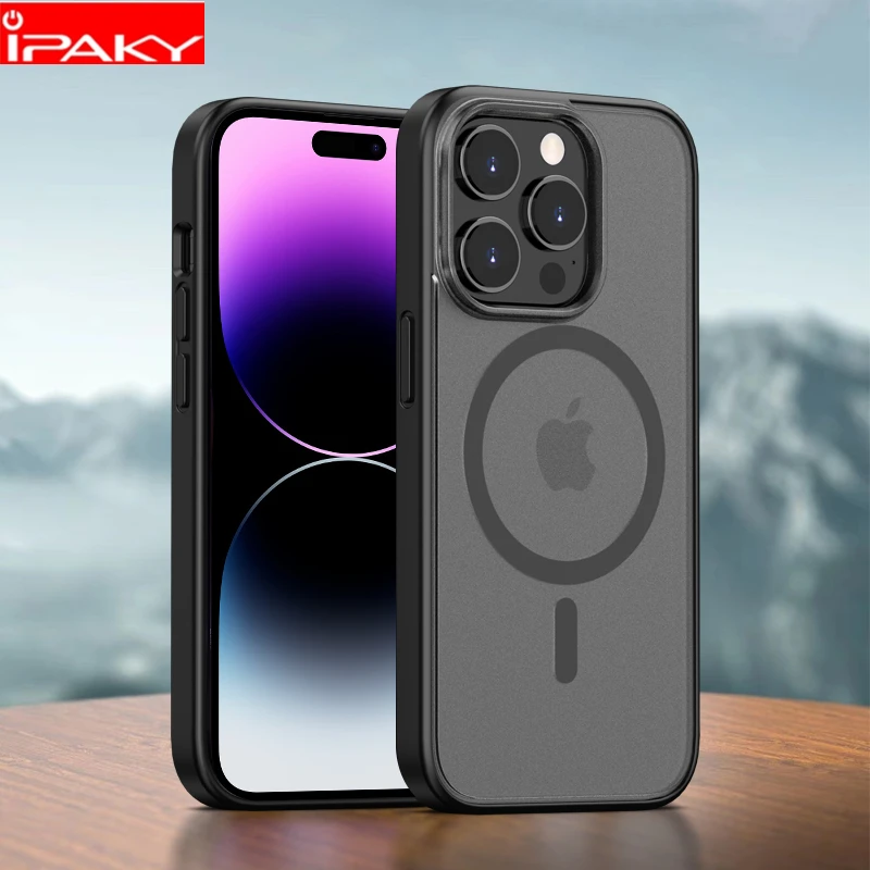 

IPAKY for iPhone 14 Magnetic Case 14 Pro Plus Magic Shadow Frosted Matte Shockproof Charging Case for iPhone 14 Pro Max Case