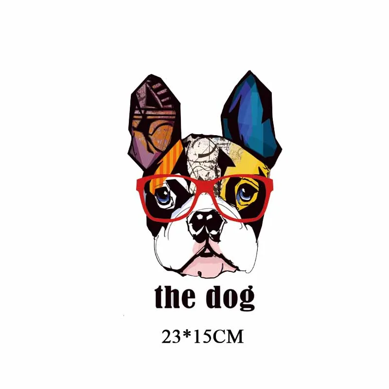 

Cute Dog Patch Iron on Transfer Animal Letter Patches for Clothes Vinyl Stickers DIY T-shirt Accessories Applique Heat Press