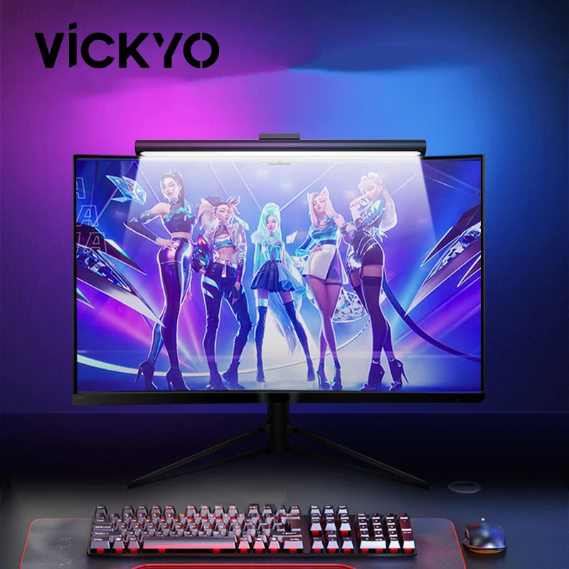 

Монитор VICKYO, подвесной Ночной светильник, s RGB светодиодная настольная лампа, USB светильник т, регулируемый свет, Игровые Украшения для комнаты, Кабинета светильник для чтения