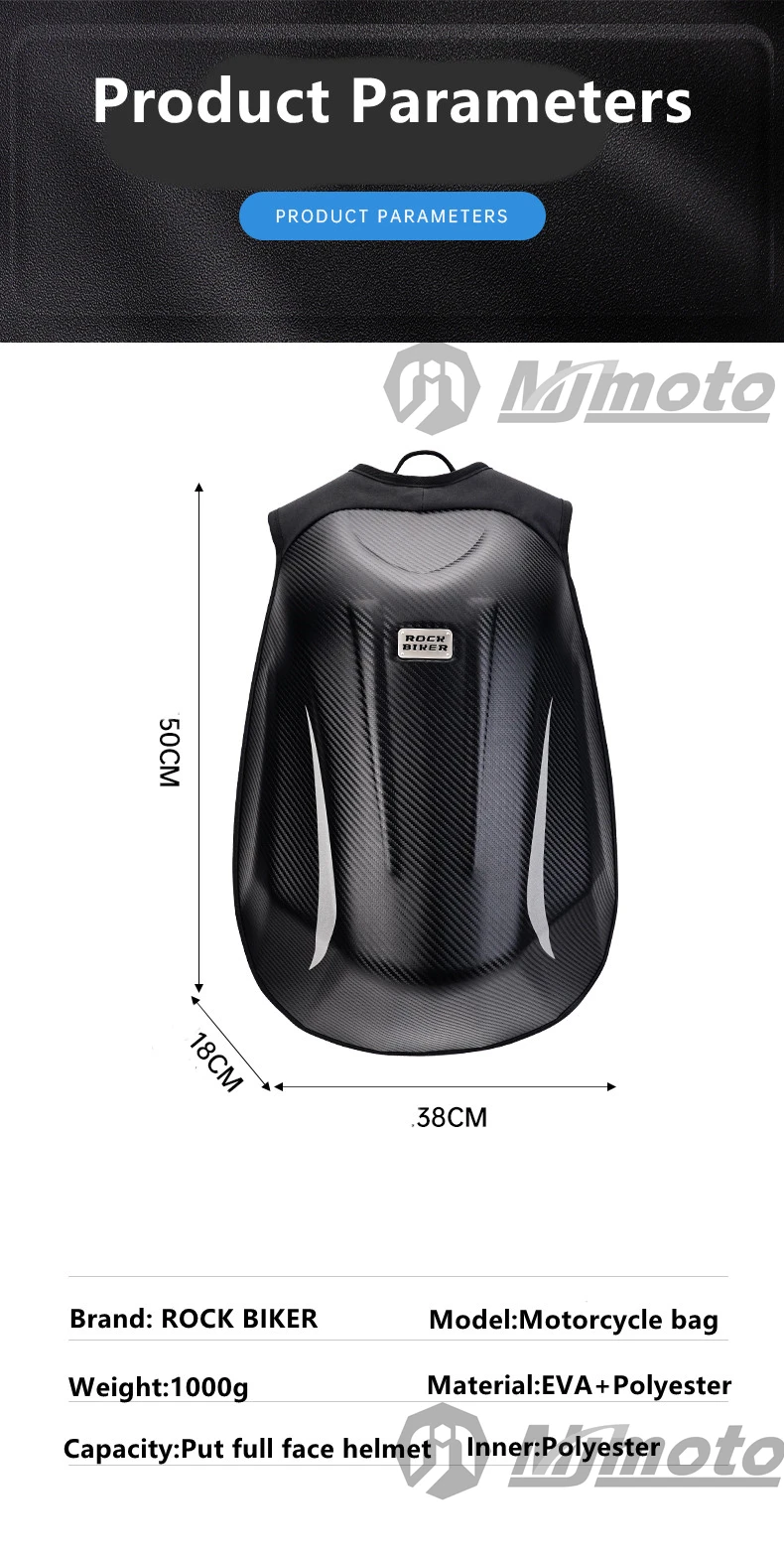 Водонепроницаемый мотоциклетный рюкзак для шлема на все лицо зеркальная