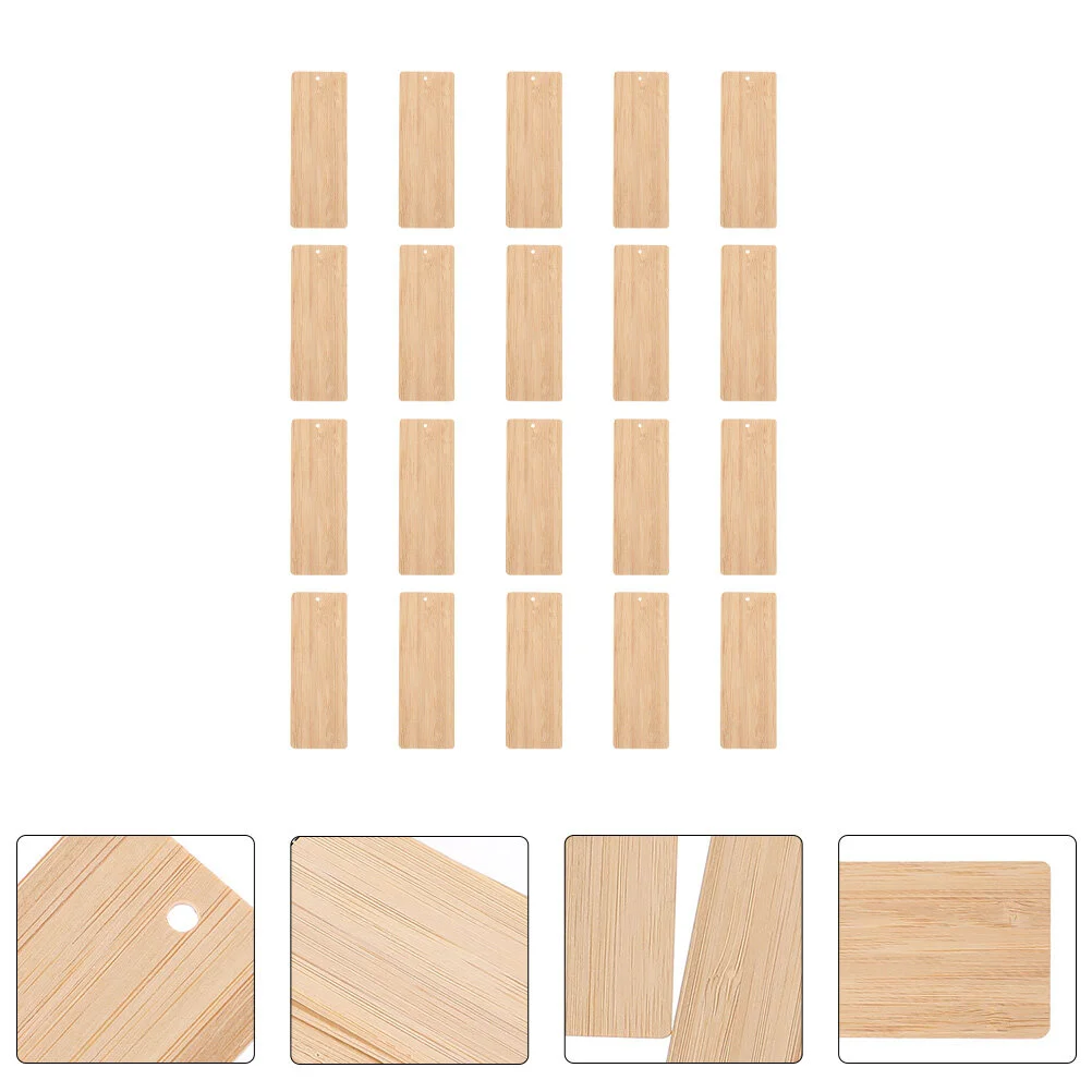 

20pcs Blank Wood Gift Tags Creative Blank Bamboo Bookmark DIY Craft Ornament