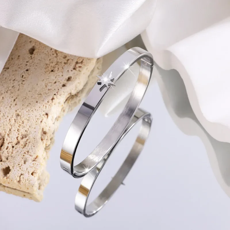 Браслет из нержавеющей стали титановой с одной восьмиугольной звездой