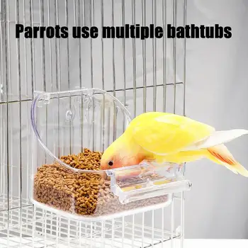 Hanging Parrot Bathtub Shower Box Pool Toys Bird Cage Accessories For Cockatiel Parrots Small Birds Budgies Pet Supplies 6