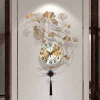 chinese style digital wall clock mechanism metal nordic silent living room wall clock modern design horloge murale home decor 50