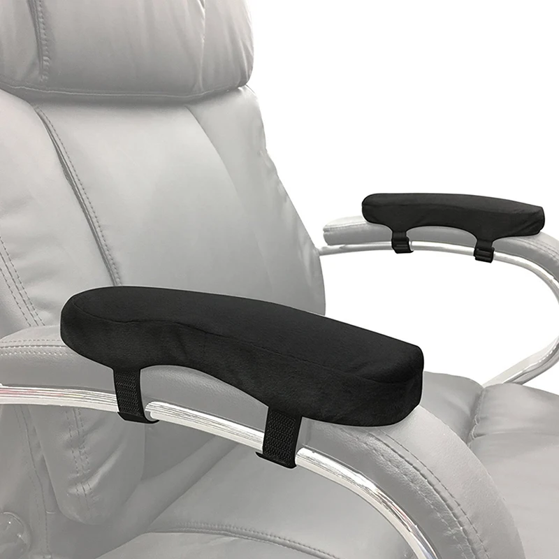 

1PC Black Slow Rebound Memory Foam Armrest Cushion Office Seat Armrest Cover Pad Chair Mat Seat Hand Pillow Elbow Rest Cover