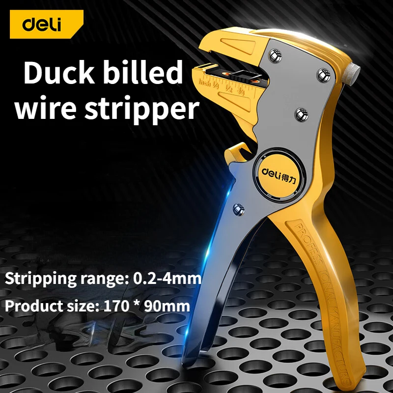 

Deli Multi-Function Wire Stripper Automatic Wire Stripper Duckbill Wire Cutter Cable Crimping Electrician Maintenance Tool