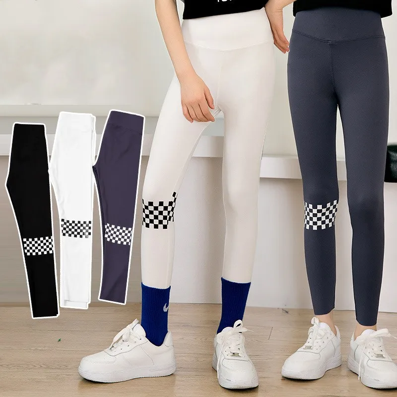 

Леггинсы с высокой талией, бесшовные леггинсы с эффектом пуш-ап, спортивные штаны для девочек для фитнеса, бега, йоги, Детские облегающие брюки